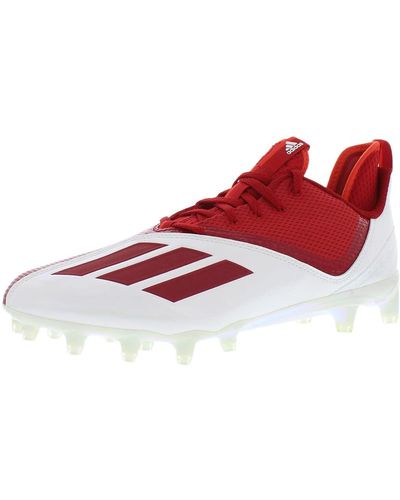 adidas Adizero Scorch Cleat - Men's Football, White/wine Red-white, 15