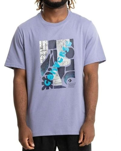 Converse T-Shirt Mauve Vintage Violet XL - Bleu