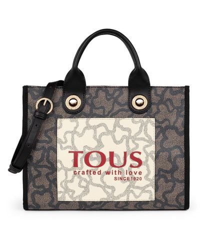 Tous Mittelgroße Shopping-Tasche Amaya Kaos Icon mehrfarbig in Schwarz