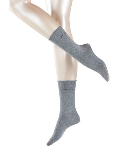 Esprit Mujer Calcetines Basic Pure 2-Pack - Gris