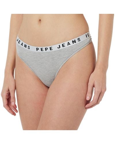 Pepe Jeans Logo String Bikini Stijl Ondergoed - Zwart