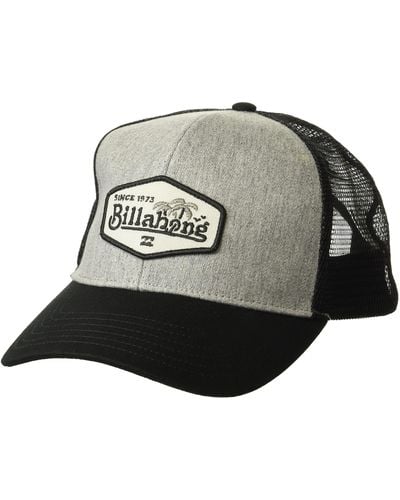 Billabong Walled Adjustable Mesh Back Trucker Hat Baseball Cap - Gray