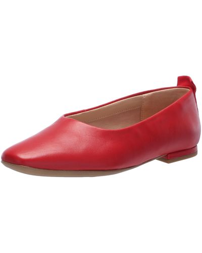 Franco Sarto S Vana Square Toe Ballet Flat Cherry Red Leather 6.5 W