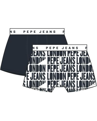 Pepe Jeans Allover Logo Tk 2P Trunks - Azul