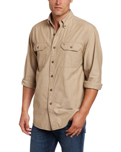 Carhartt Size Long-Sleeve Lightweight Chambray Button-Front Relaxed-Fit Shirt S202 - Mehrfarbig