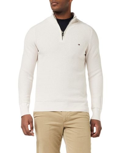 Tommy Hilfiger Hombre Jersey sin Capucha - Blanco