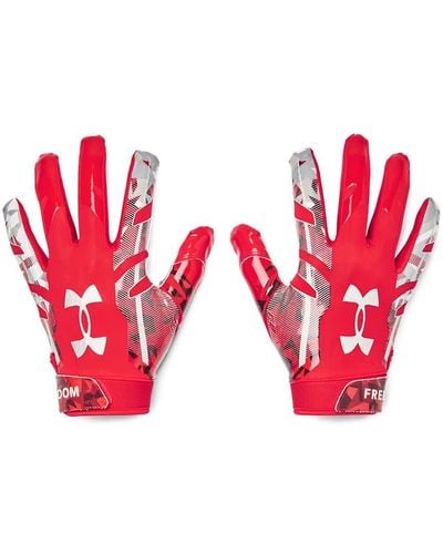 Under Armour F8 Novelty Football Gloves, - Red