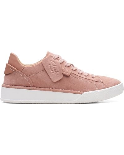 Clarks Craft Cup Lace Trainers - Pink