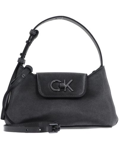 Calvin Klein Re-Lock Mini Crossbody Bag Gunmetal - Schwarz