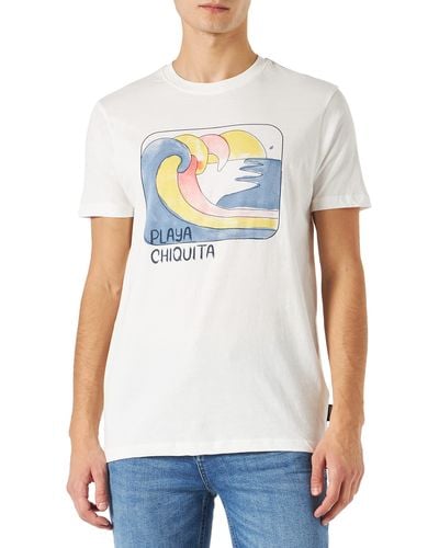 Springfield Camiseta Playa Chiquita para Hombre - Blanco