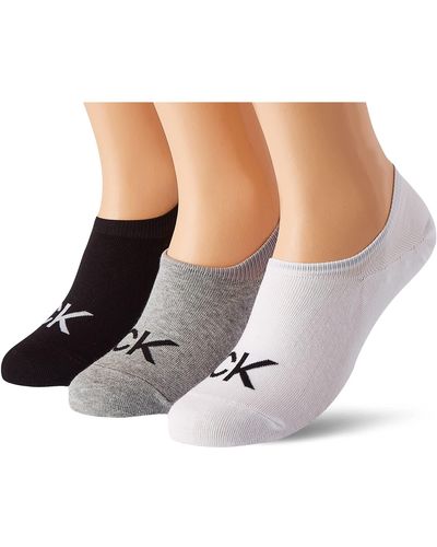 Calvin Klein Footie Logo Liner Socks 3 Pack - Meerkleurig