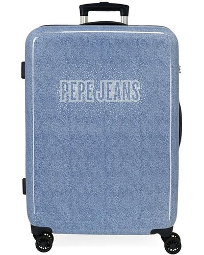 Pepe Jeans Digital Maleta mediana Azul 48x68x26 cms Rígida ABS Cierre de combinación lateral 70L 3 kgs 4 Ruedas Dobles