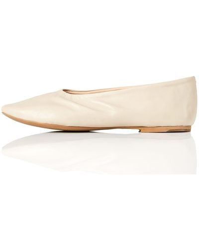 FIND 's Leather Full Ballet Flats - Natural