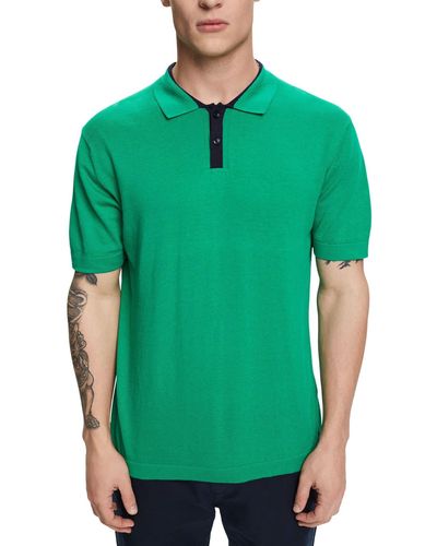 Esprit 023eo2k307 Camisa de Polo - Verde