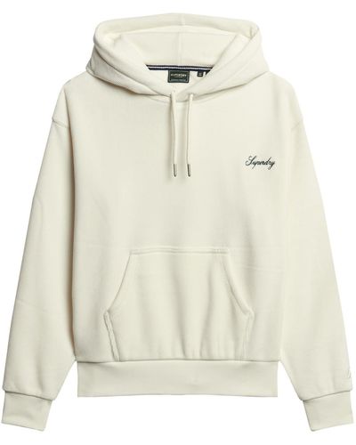 Superdry Drop Needle Velour Boxy Hood Sweatshirt - Weiß