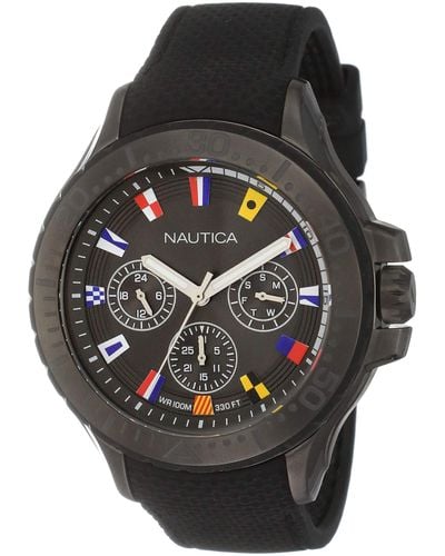 Nautica Analog Quarz Uhr mit Silikon Armband NAPAUC007 - Mehrfarbig