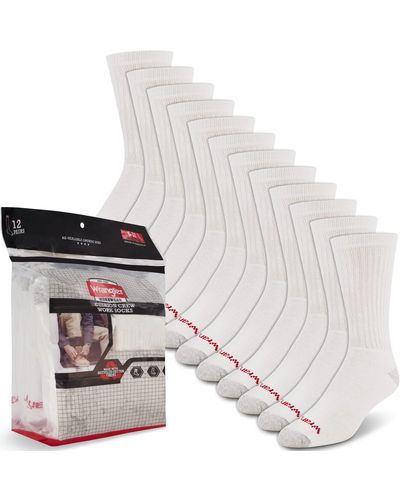 Wrangler Cushion Work Crew Socks Size 6-12 -12 - White