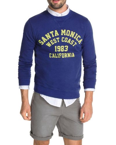 Esprit Edc By Slim Fit Sweatshirt Met Print - Blauw