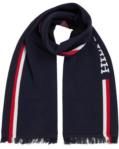 Tommy Hilfiger Th Monotype Scarf Am0am12058 Scarves - Blue