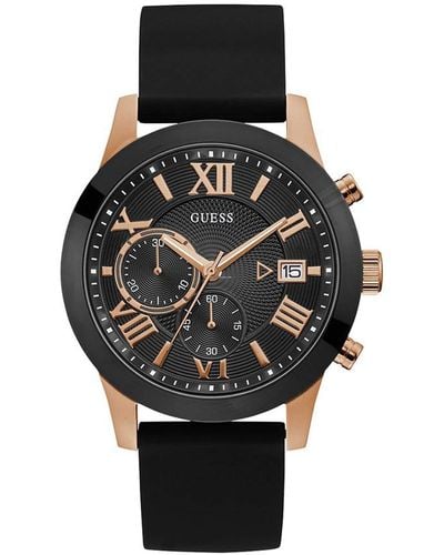 Guess Analogue Quartz Watch With Rubber Strap W1055g3 - Multicolour