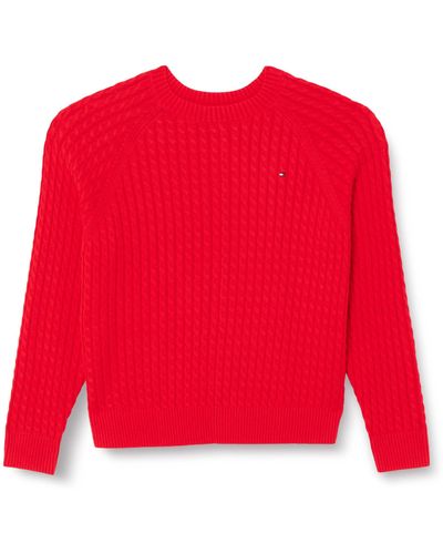 Tommy Hilfiger Pullover C-Neck Sweater Strickpullover - Rot