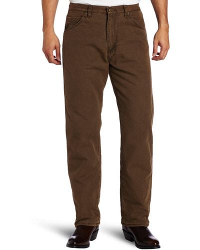 Wrangler Rugged Wear Woodland Thermal Jean ,Night Brown,30x30 - Marrone