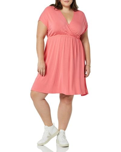 Amazon Essentials Surplice Dress - Pink
