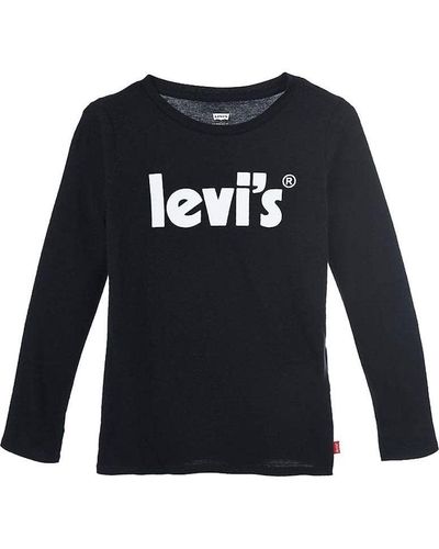 Levi's Lvg ls poster logo top Niñas Negro 4 años - Azul