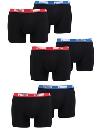 PUMA 6 er Pack Boxer Boxershorts Unterhose Pant Unterwäsche - Schwarz