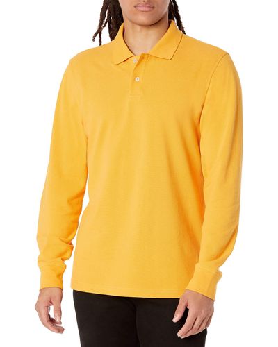 Amazon Essentials Slim-fit Long-sleeve Pique Polo - Yellow