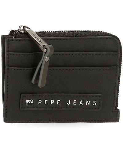 Pepe Jeans Piere Billetero con Monedero Negro 17x10x2 cms Piel sintética