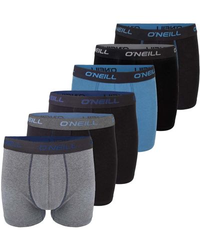 O'neill Sportswear Boxer Shorts Pack Of 6 Plain Sports Boxers Basic Trunk Underwear Underpants Without Fly Cotton Black Red Blue M L Xl Xxl