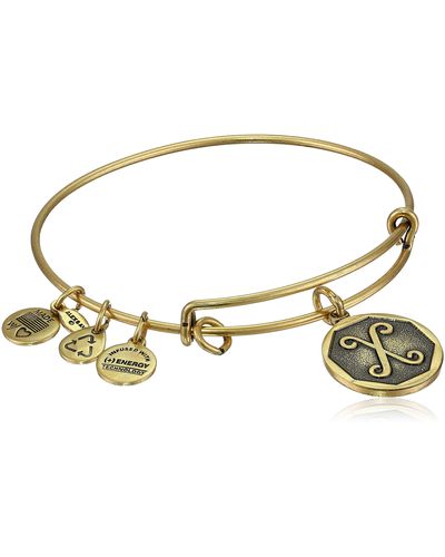 ALEX AND ANI Rafaelian Gold-tone Initial "x" Expandable Wire Bangle Bracelet - Metallic