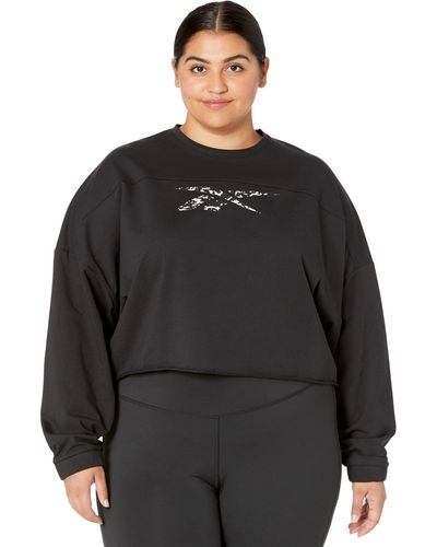 Reebok Crop Crewneck Sweatshirt - Black