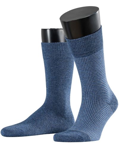 Esprit Contrasty Piqué 2-Pack M SO Hausschuh-Socken - Blau