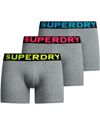 Superdry Boxer Triple Pack Boxershorts - Grau