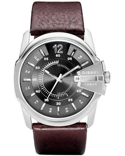 DIESEL 46mm Master Chief Quartz Stainless Steel And Leather Three-hand Watch - Brown