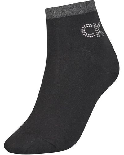 Calvin Klein Crystal Logo Short Socks 1 Pack - Black