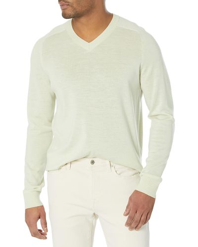 Amazon Essentials Pullover aus Merinowolle mit V-Ausschnitt in normaler Passform - Mehrfarbig