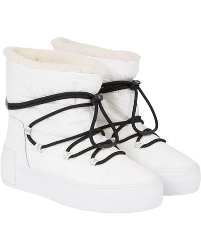 Calvin Klein Bold Vulc Flatf Snow Boot Wn Yw0yw01181 Vulcanized Trainer - White