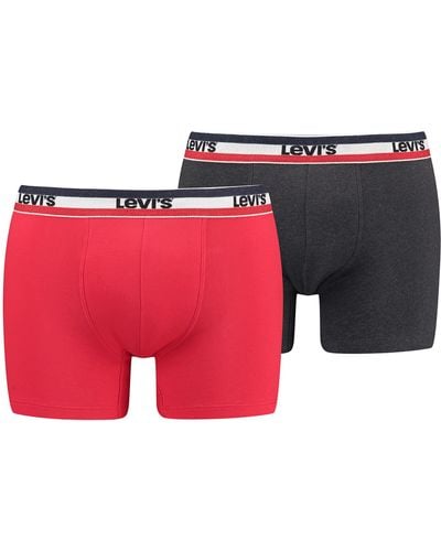 Levi's Solid and Vintage Stripe Boxers - Rouge