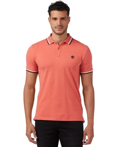 Timberland Slim Polo Shirt With Contrast Profiles - Red