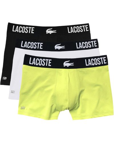 Lacoste 3er Pack Trunks Boxershorts Unterhosen Cotton Stretch - Gelb