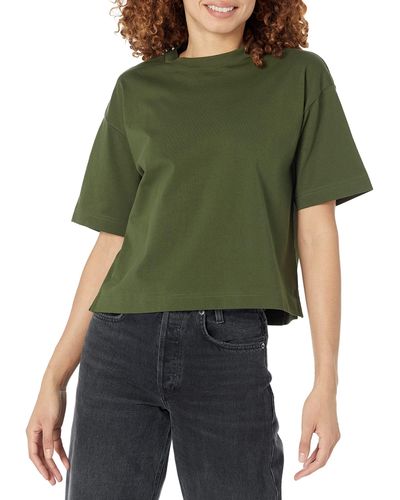 Amazon Essentials Organic Cotton Drop Shoulder Relaxed Boxy Short-sleeve T-shirt - Green