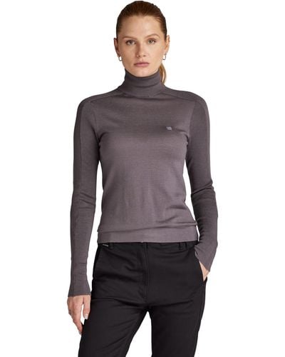 G-Star RAW Core Slim Turtle Knitted Pullover - Lila