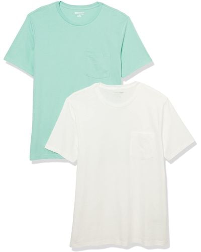 Amazon Essentials T-Shirt Girocollo con Tasca a iche Corte Slim Uomo - Blu