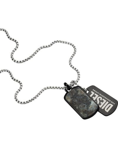 DIESEL Necklace For Double Dogtags - Black
