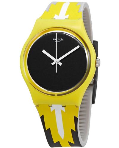 Swatch – Erwachsene Analog Schweizer Quarz Uhr mit Silicone Armband - Gelb