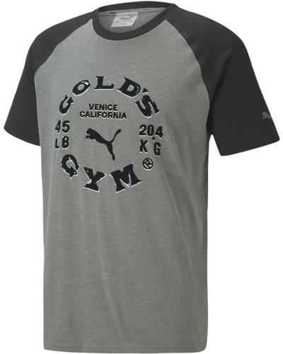 PUMA X Gold's Gym Drycell Raglan Herren Trainingsshirt Medium Grey Heather-black M
