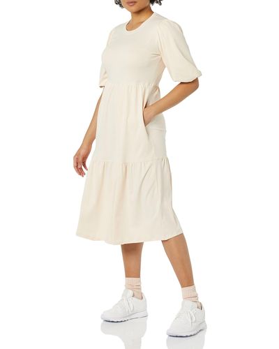 Amazon Essentials Organic Cotton Fit & Flare Dress - Natural